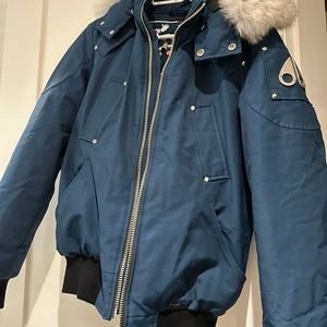 Moose Knuckle Bomber Jacket in Navy Blue